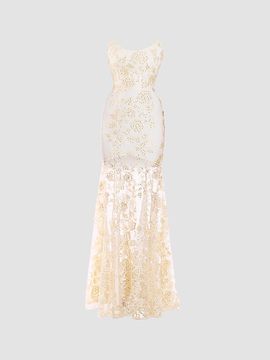 ZHIVAGO Women's The Voice Returns Embroidered Strapless Gown