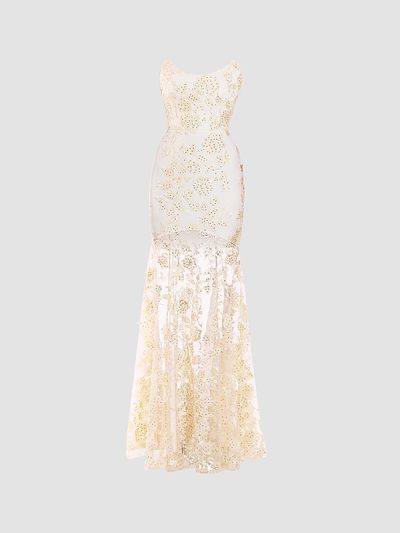 ZHIVAGO Women's The Voice Returns Embroidered Strapless Gown