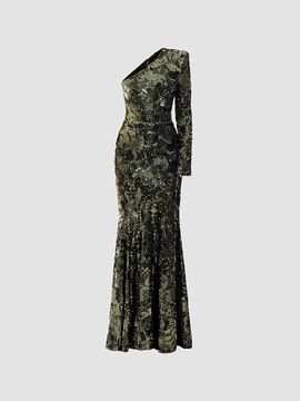 ZHIVAGO Women's This Is Not Her Sequined One-Shoulder Mermaid Gown