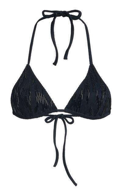 Ziah Ziah Embroidered Triangle Bikini Top