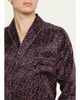Zimmerli Men's Leaf-Print Silk Robe - 4
