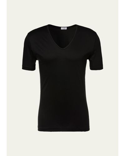 Zimmerli Men's Sea Island V-Neck Cotton T-Shirt