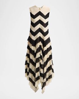 Zimmermann Ascent Chevron Ruffled Maxi Dress