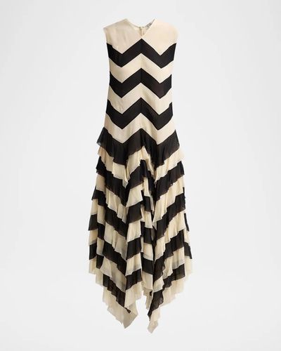 Zimmermann Ascent Chevron Ruffled Maxi Dress