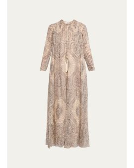 Zimmermann Ascent Medallion Stripe Silk Gown
