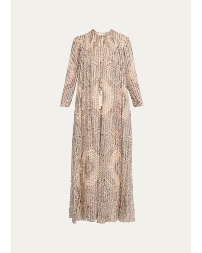 Zimmermann Ascent Medallion Stripe Silk Gown