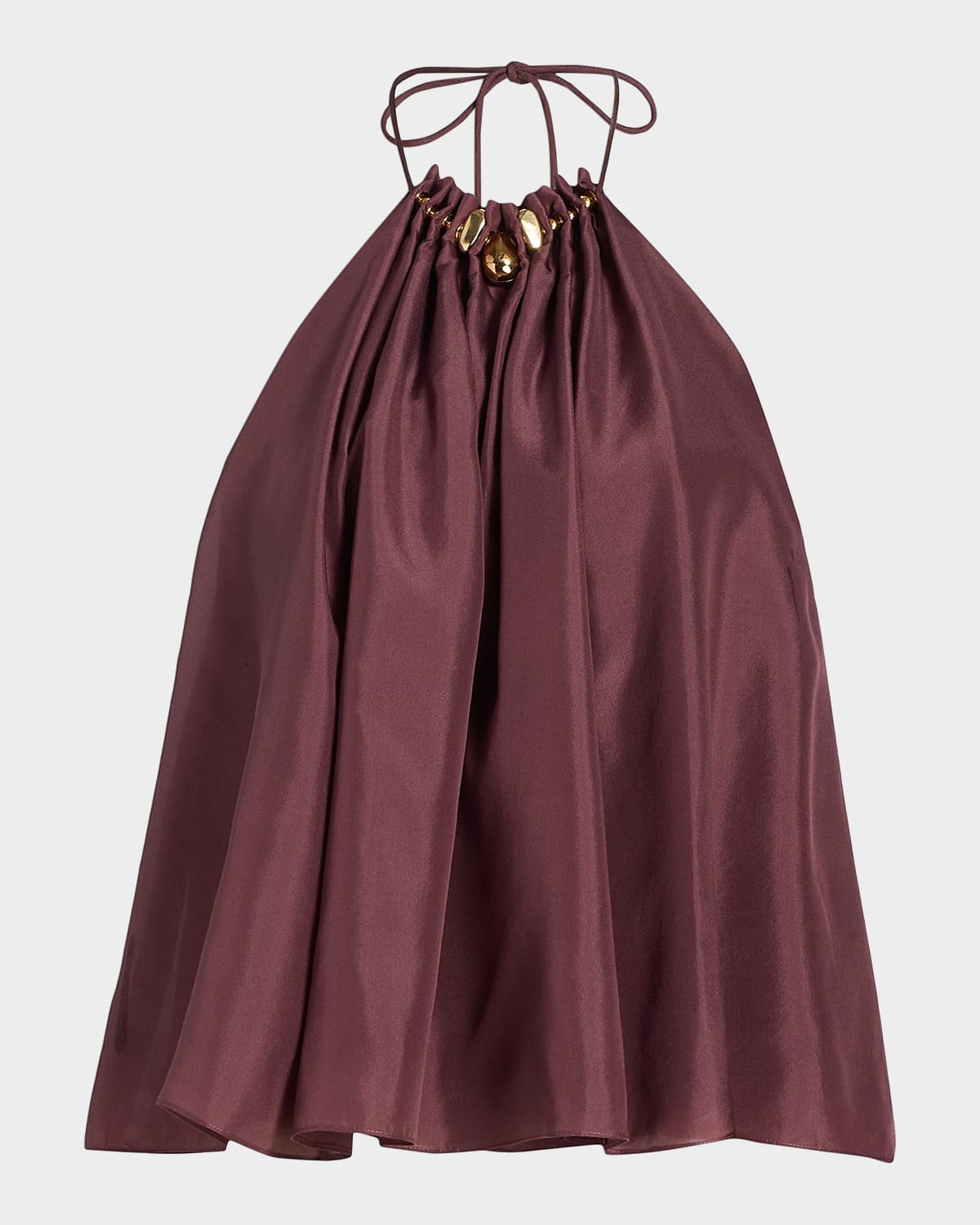 Zimmermann Aster Gathered Silk Halter Top