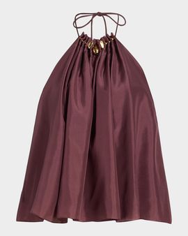 Zimmermann Aster Gathered Silk Halter Top