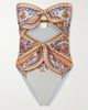 ZIMMERMANN Aster strapless knot-detailed cut-out printed swimsuit - 1