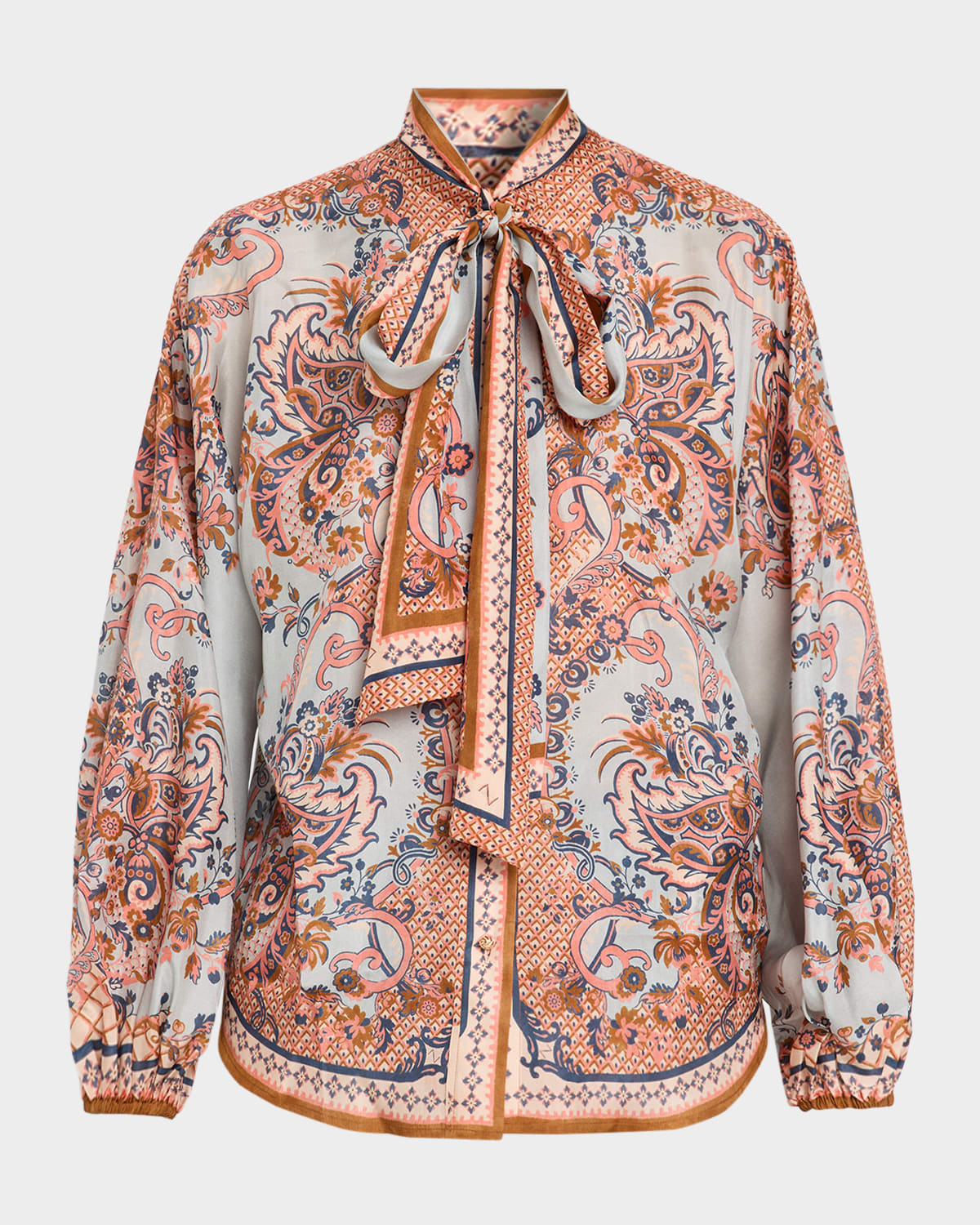 Zimmermann Aster Tie-Neck Blouse