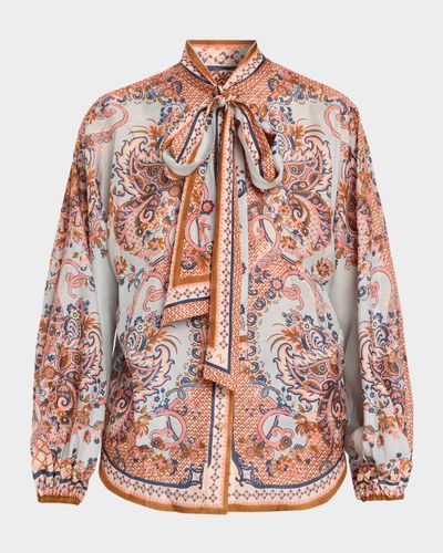 Zimmermann Aster Tie-Neck Blouse