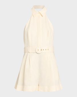 Zimmermann Awaken Linen Halter Playsuit