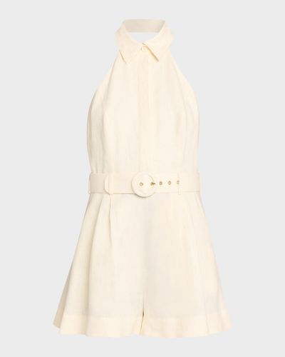 Zimmermann Awaken Linen Halter Playsuit