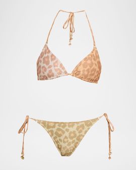 Zimmermann Awaken Metallic Leopard Two-Piece Swimsuit