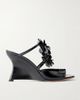 ZIMMERMANN Belara 85 embellished suede wedge sandals - 1