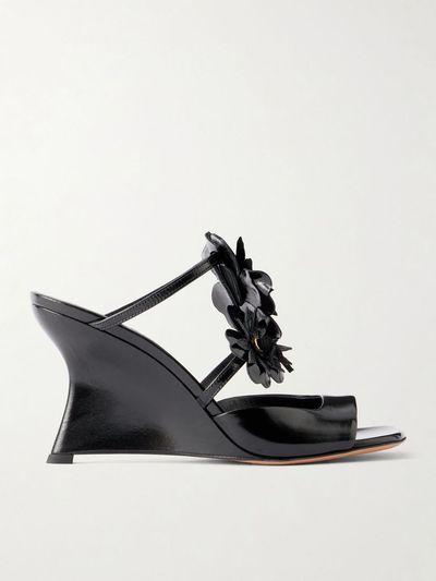 ZIMMERMANN Belara 85 embellished suede wedge sandals