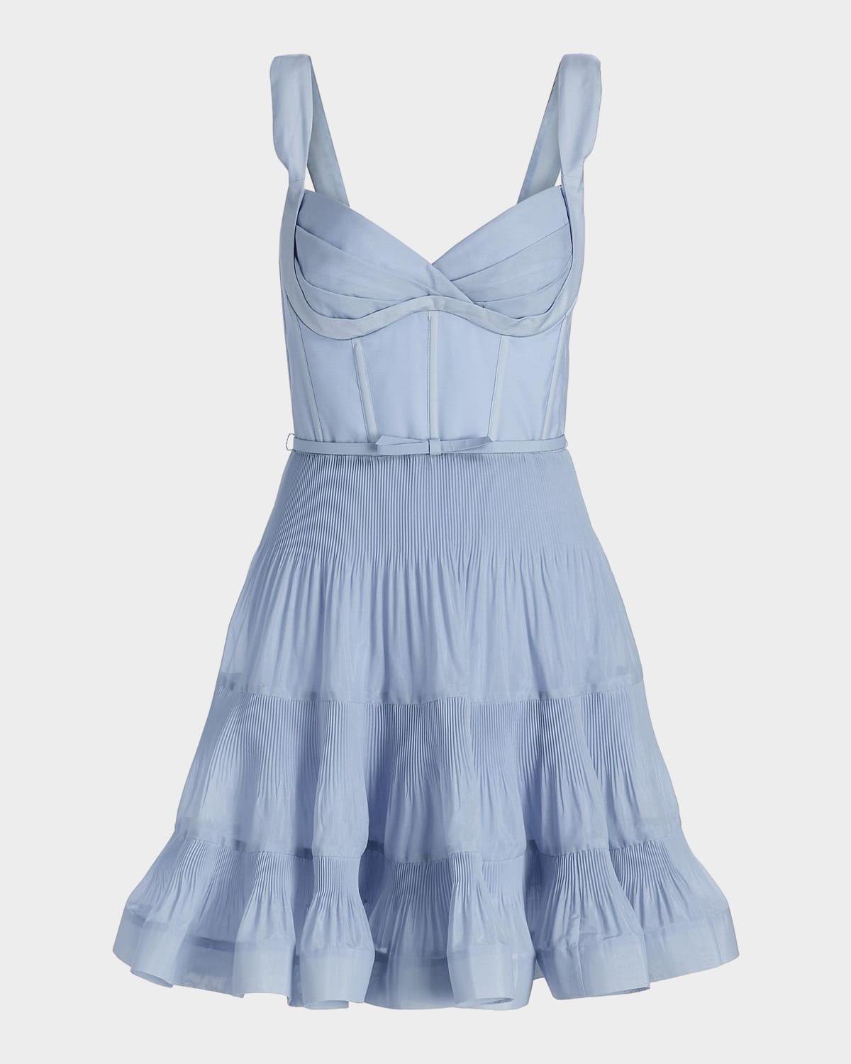 Zimmermann Belted Tiered Sleeveless Fit-&-Flare Mini Dress