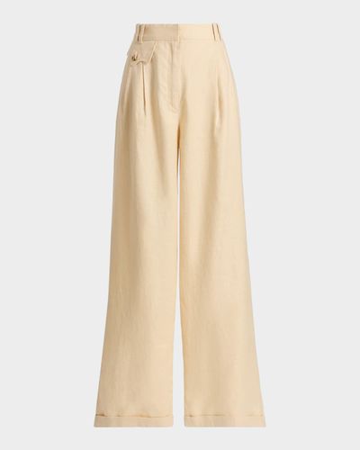 Zimmermann Carousel Linen Wide-Leg Pants