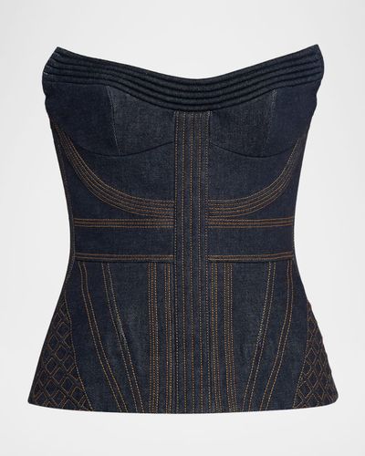 Zimmermann Denim Corset Top