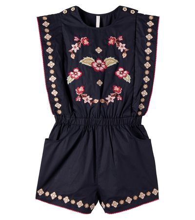 Zimmermann Kids Zimmermann Kids Aster embroidered cotton romper