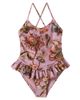 Zimmermann Kids Zimmermann Kids Aster floral ruffled swimsuit - 1