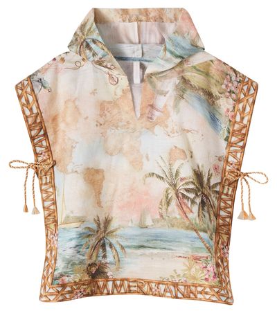 Zimmermann Kids Zimmermann Kids Printed cotton poncho