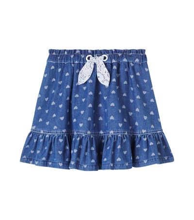 Zimmermann Kids Zimmermann Kids Printed denim skirt