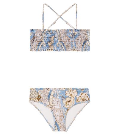 Zimmermann Kids Zimmermann Kids Printed shirred bikini