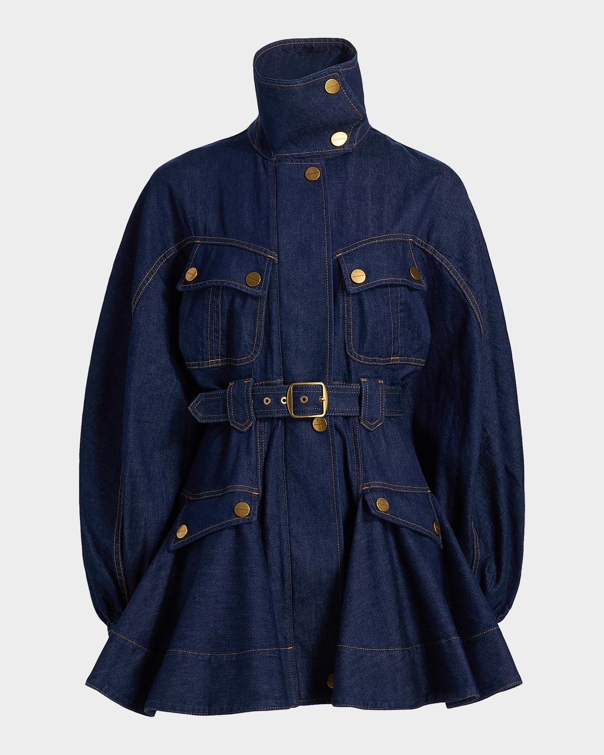 Zimmermann Luna Denim Utility Mini Dress