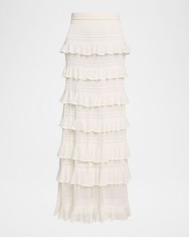Zimmermann Luna Lace Ruffled Maxi Skirt