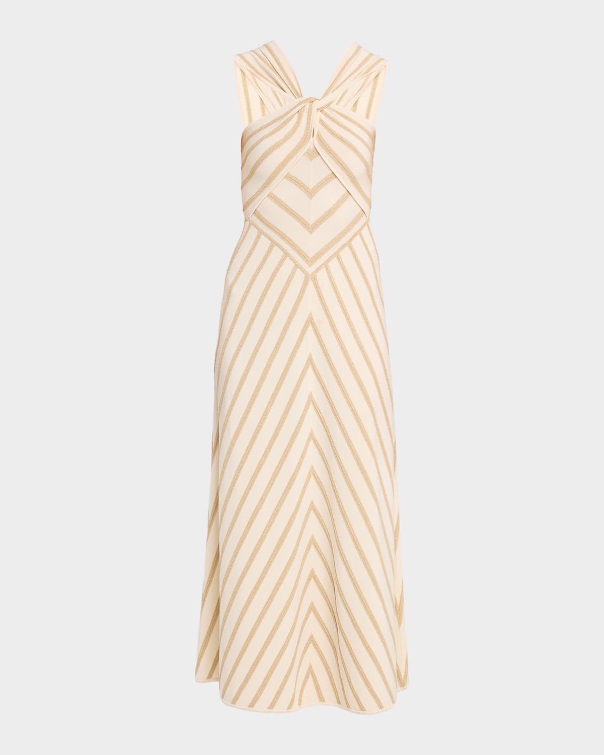 Zimmermann Luna Metallic Halter Knit Dress