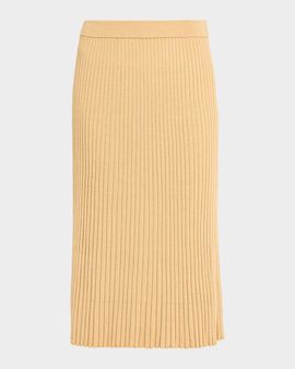 Zimmermann Luna Metallic Ribbed Midi Skirt