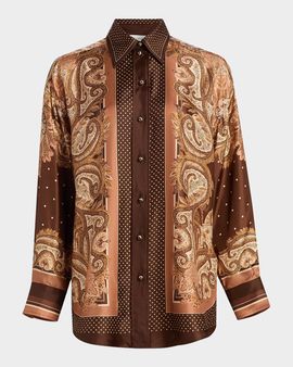Zimmermann Luna Printed Silk Shirt