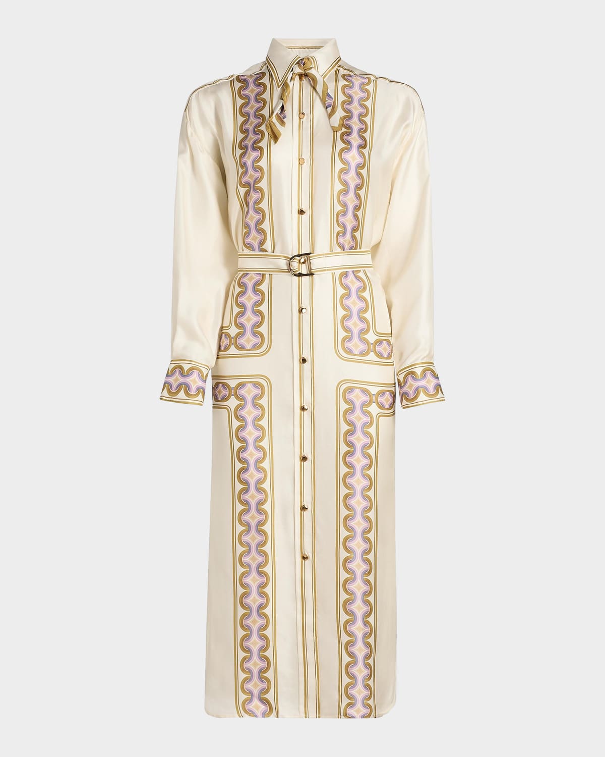 Zimmermann Luna Retro Print Silk Midi Shirtdress