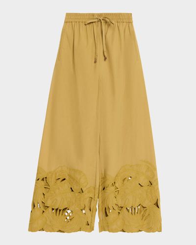 Zimmermann Mahon Embroidered Cotton Pants