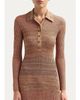 Zimmermann Mouline Rib-Knit Polo Midi Dress - 5