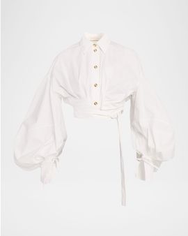Zimmermann Rebellion Poplin Wrap Blouse