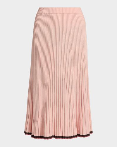 Zimmermann Rib-Knit A-Line Midi Skirt