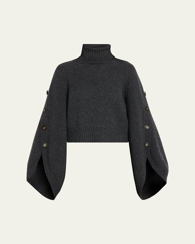 Zimmermann Valiant Buttoned Turtleneck Sweater