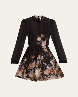 Zimmermann Valiant Embellished Floral Mini Dress