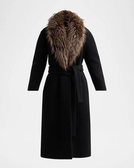 Zimmermann Valiant Faux Fur-Collar Coat