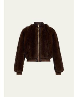 Zimmermann Valiant Faux Fur Bomber Jacket