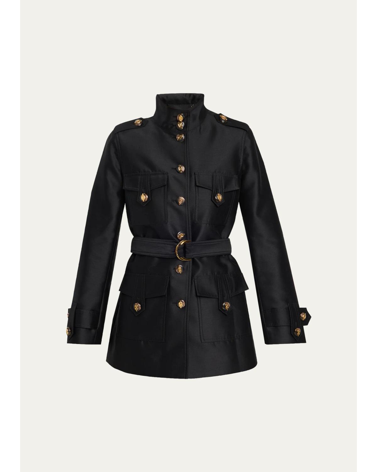 Zimmermann Valiant Utility Wool-Silk Belted Coat