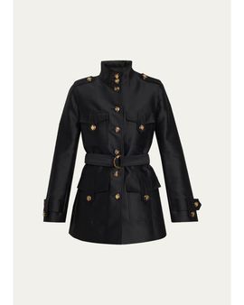 Zimmermann Valiant Utility Wool-Silk Belted Coat
