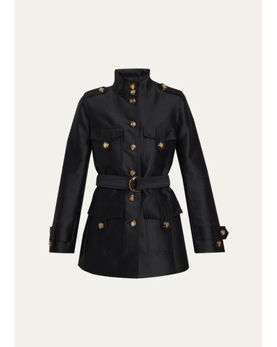 Zimmermann Valiant Utility Wool-Silk Belted Coat