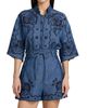 Zimmermann Women's Aster Embroidered Denim Shirt - 6