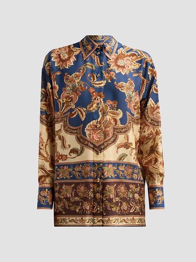 Zimmermann Women's Aster Floral Longline Silk Shirt