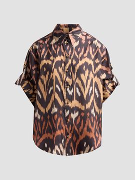 Zimmermann Women's Aster Silk Ikat-Inspired Shirt