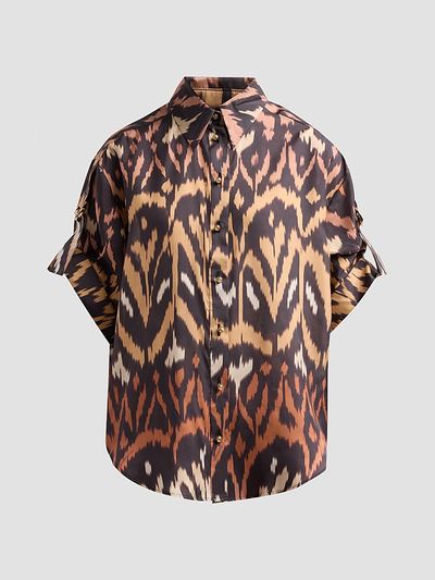 Zimmermann Women's Aster Silk Ikat-Inspired Shirt