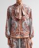 Zimmermann Women's Aster Silk Tie Neck Blouse - 5
